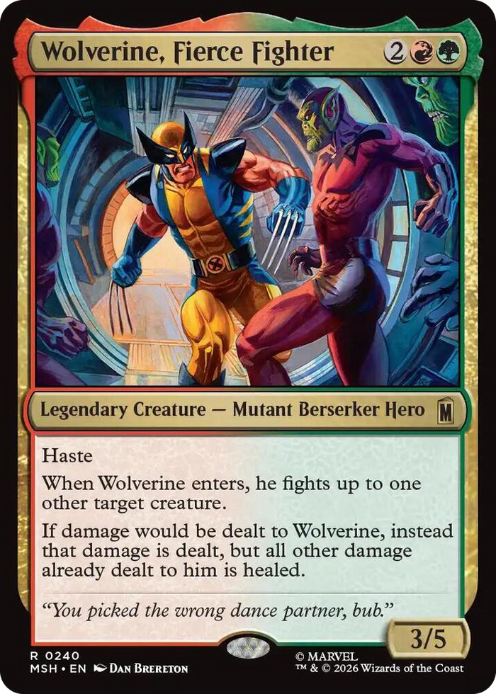 Wolverine, Fierce Fighter #240 R - Marvel Super Heroes Pokemon card