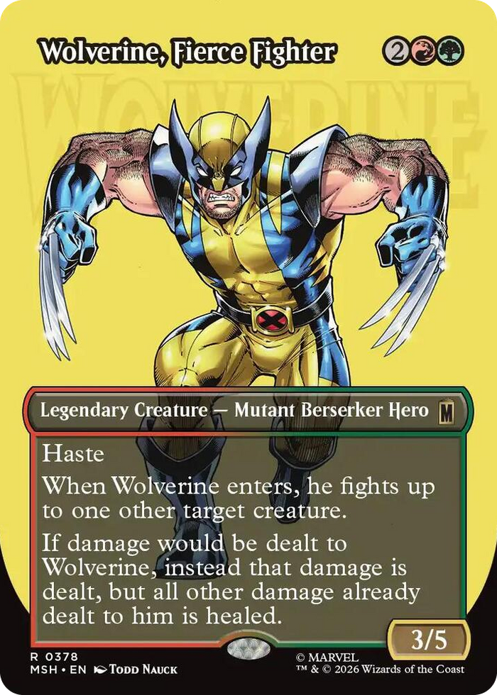 Wolverine, Fierce Fighter (Borderless) #378 R - Marvel Super Heroes Pokemon card