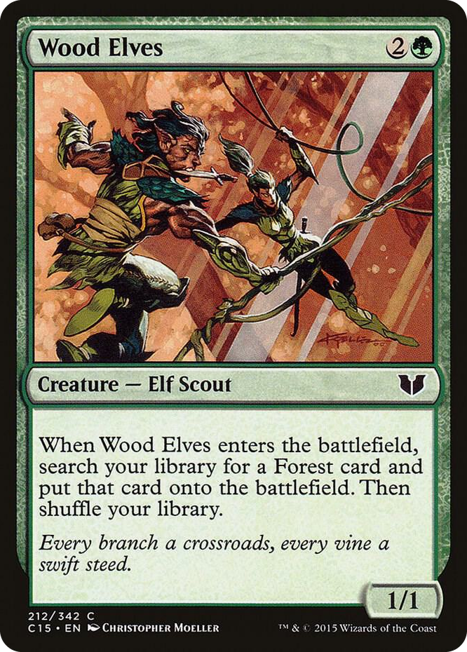 Wood Elves #212 C - Commander 2015 Pokemon card