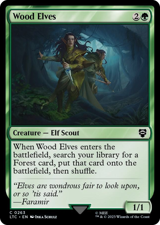 Wood Elves #263 C - Commander: The Lord of the Rings: Tales of Middle-earth Pokemon card