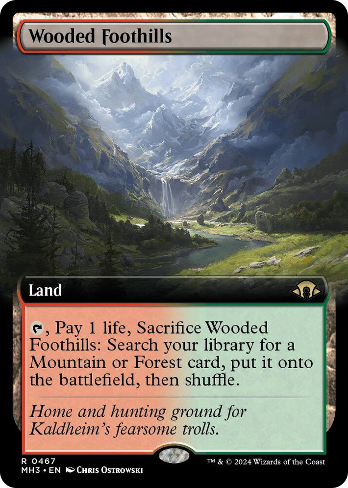 0467 Wooded Foothills (Extended Art) R Modern Horizons 3