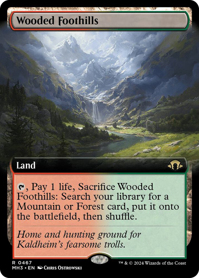 0467 Wooded Foothills (Extended Art) R Modern Horizons 3