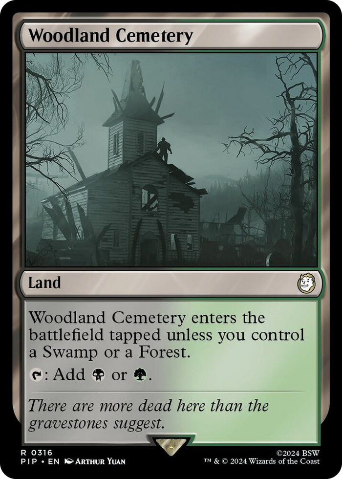 Woodland Cemetery #316 R - Universes Beyond: Fallout Pokemon card