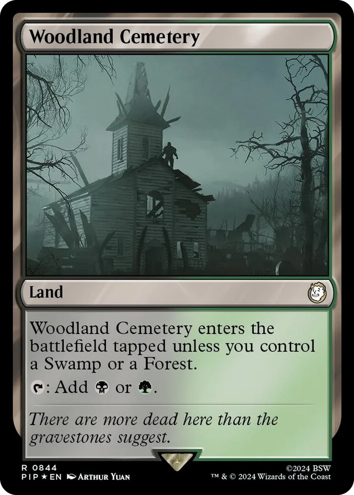 0844 Woodland Cemetery (Surge Foil) R Universes Beyond: Fallout