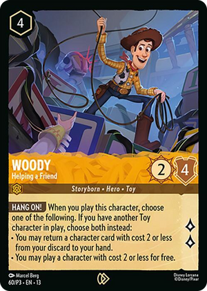 0060 Woody - Helping a Friend Promo Disney Lorcana Promo Cards