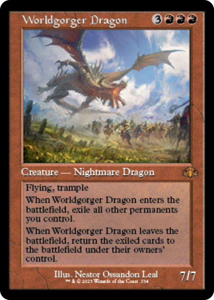 Worldgorger Dragon (Retro Frame) #334 M - Dominaria Remastered Pokemon card