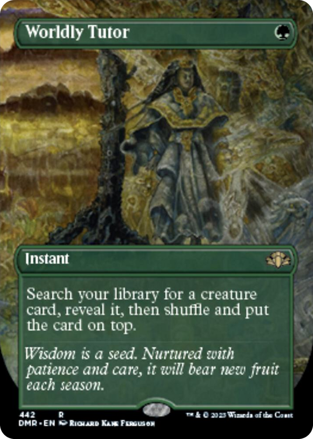 0442 Worldly Tutor (Borderless) R Dominaria Remastered