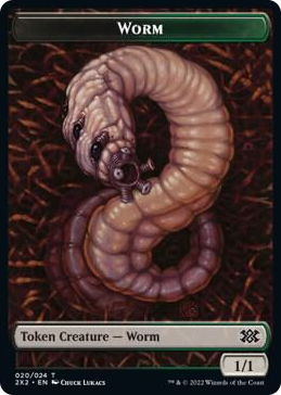 0020 Worm // Aven Initiate Double-Sided Token T Double Masters 2022