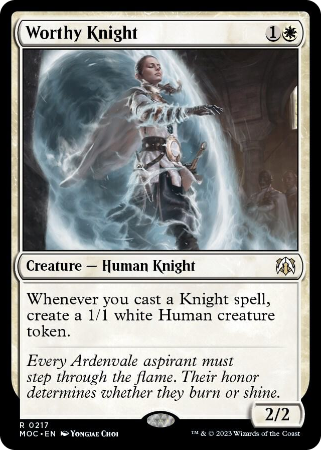 Worthy Knight #217 R - Commander: March of the Machine Pokemon card