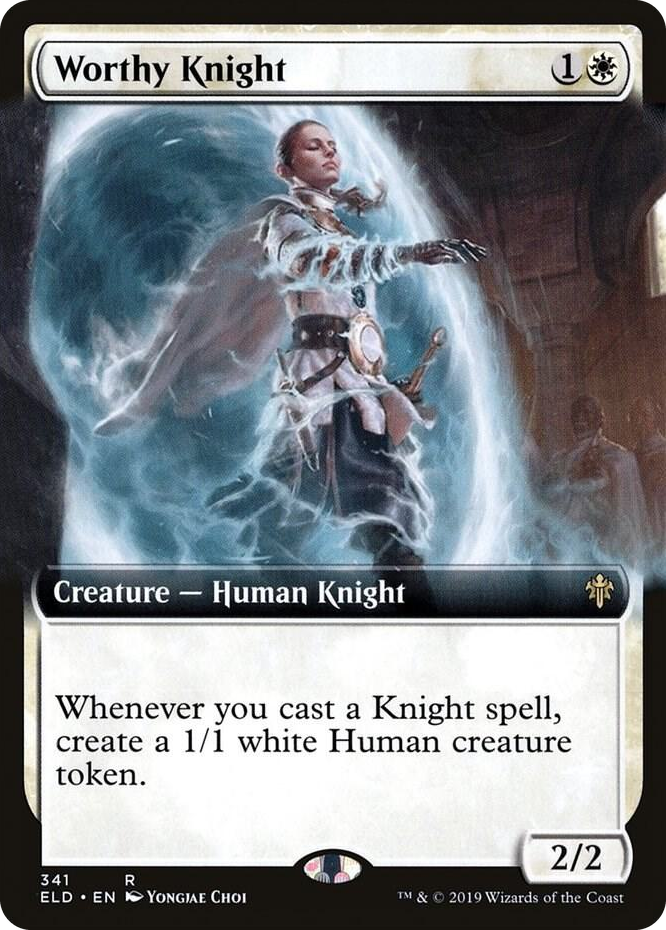 0341 Worthy Knight (Extended Art) R Throne of Eldraine