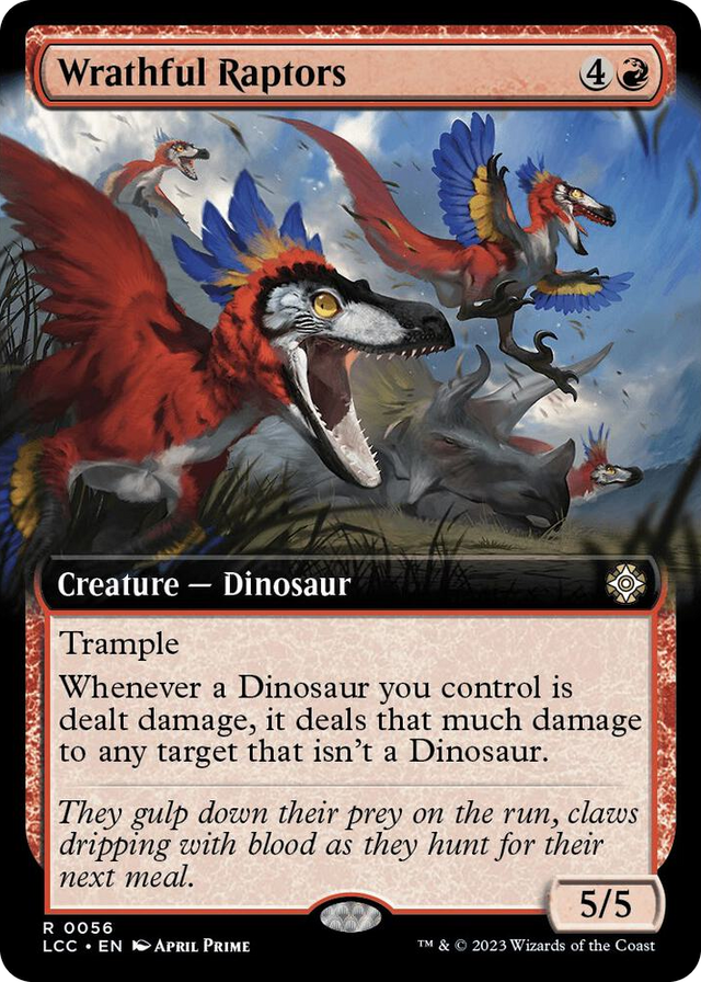 0056 Wrathful Raptors (Extended Art) R Commander: The Lost Caverns of Ixalan