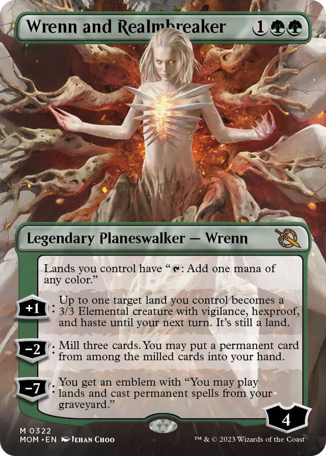 Wrenn and Realmbreaker (Borderless) #322 M - March of the Machine Pokemon card