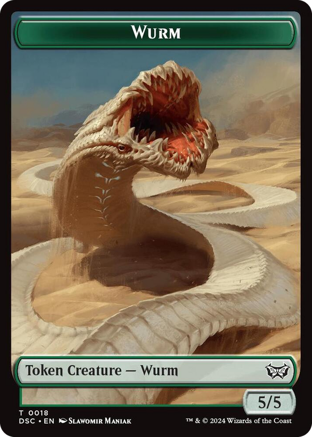 0018 Wurm (0018) // Fractal Double-Sided Token T Commander: Duskmourn: House of Horror