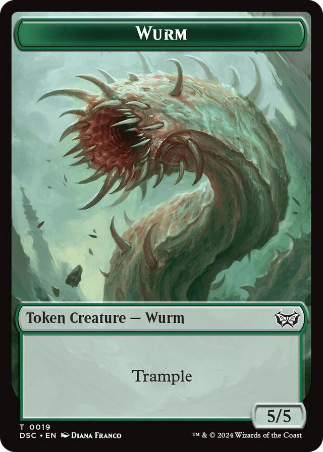 0019 Wurm (0019) // Manifest Double-Sided Token T Commander: Duskmourn: House of Horror