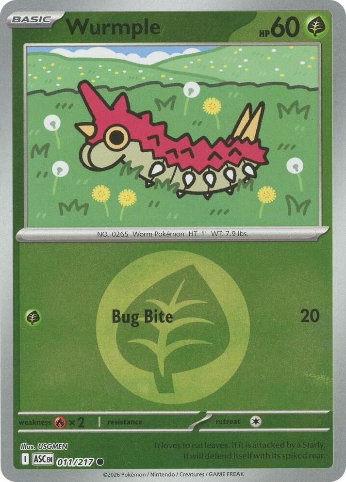 0011 Wurmple (Energy Symbol Pattern) Common Ascended Heroes