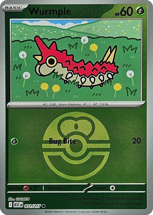 0011 Wurmple (Love Ball) Common Ascended Heroes