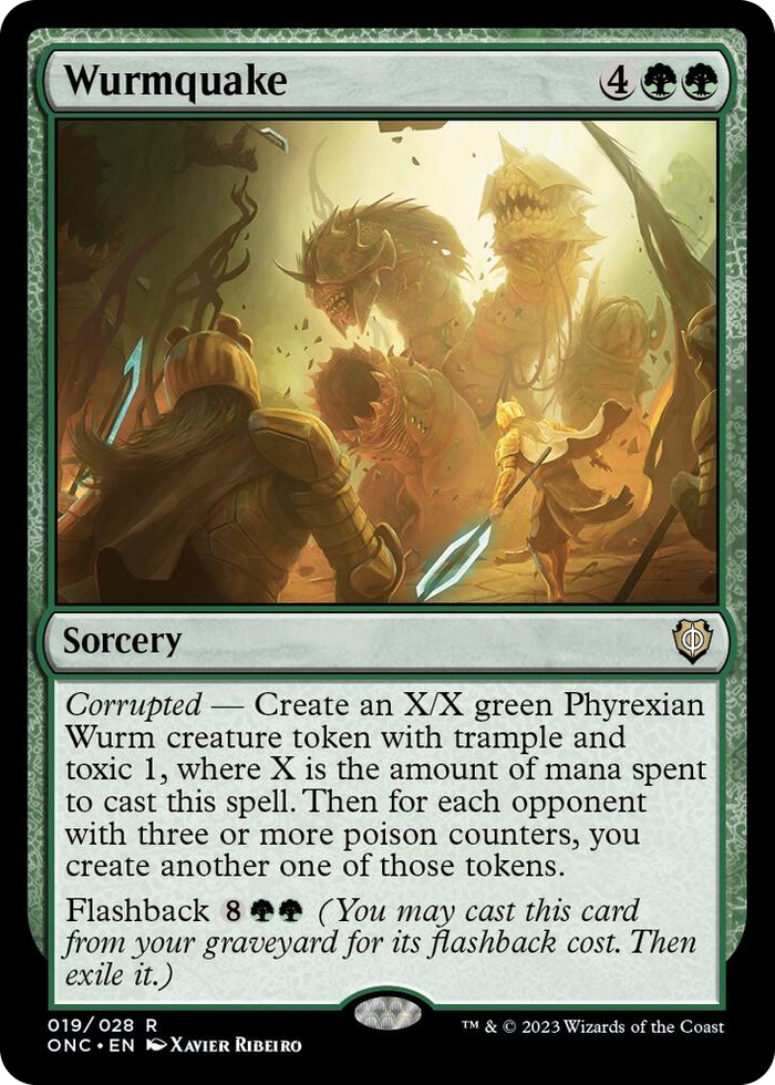 Wurmquake #19 R - Commander: Phyrexia: All Will Be One Pokemon card