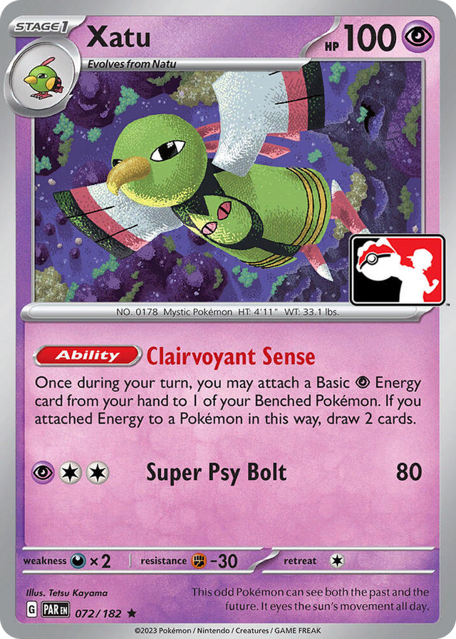 0072 Xatu Rare Prize Pack Series Cards