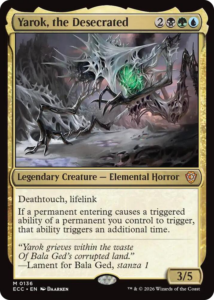 Yarok, the Desecrated #136 M - Commander: Lorwyn Eclipsed Pokemon card