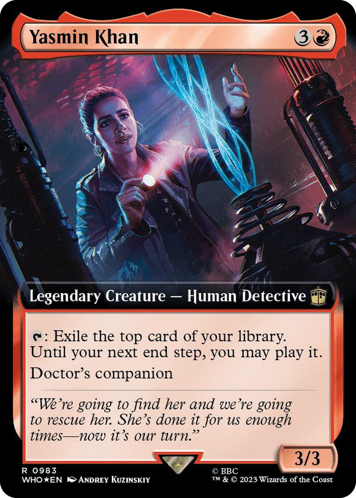 Yasmin Khan (Extended Art) (Surge Foil) #983 R - Universes Beyond: Doctor Who Pokemon card