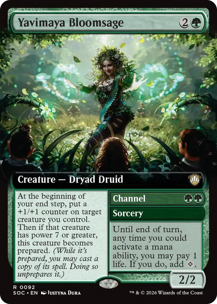 Yavimaya Bloomsage (Extended Art) #92 R - Commander: Secrets of Strixhaven Pokemon card