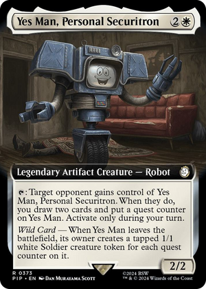 0373 Yes Man, Personal Securitron (Extended Art) R Universes Beyond: Fallout
