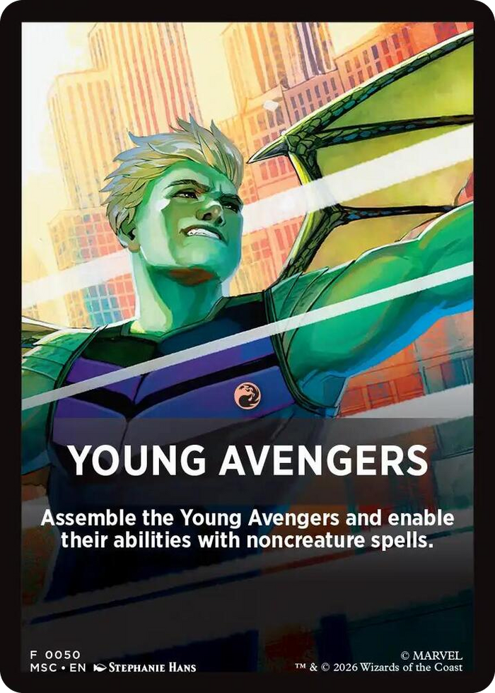 Young Avengers Theme Card (0050) #50 T - Commander: Marvel Super Heroes Pokemon card
