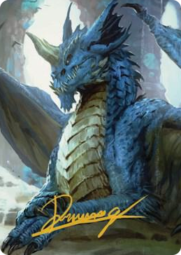 0027 Young Blue Dragon Art Card (Gold-Stamped Signature) S Art Series: Commander Legends: Battle for Baldur's Gate