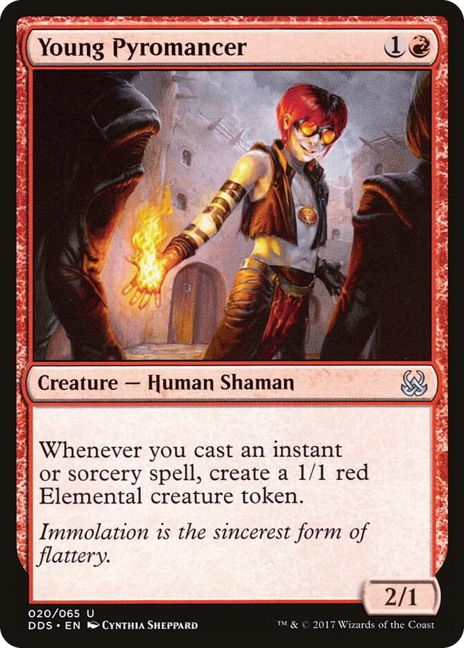 Young Pyromancer #20 U - Duel Decks: Mind vs. Might Pokemon card