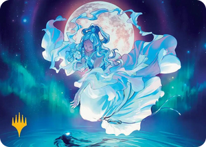 0007 Yue, the Moon Spirit Art Card (Gold-Stamped Planeswalker Symbol) S Art Series: Avatar: The Last Airbender