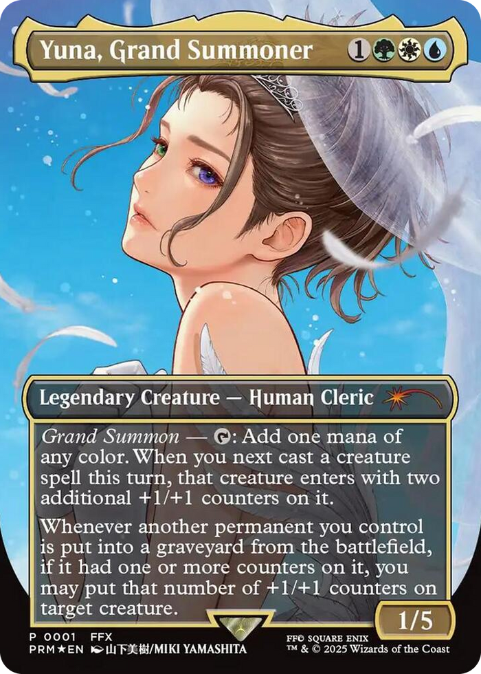 Yuna, Grand Summoner (Borderless) #1 P - WPN & Gateway Promos Pokemon card