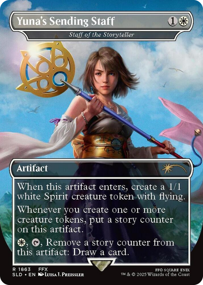 Yuna's Sending Staff - Staff of the Storyteller #1863 R - Secret Lair Drop Series Pokemon card