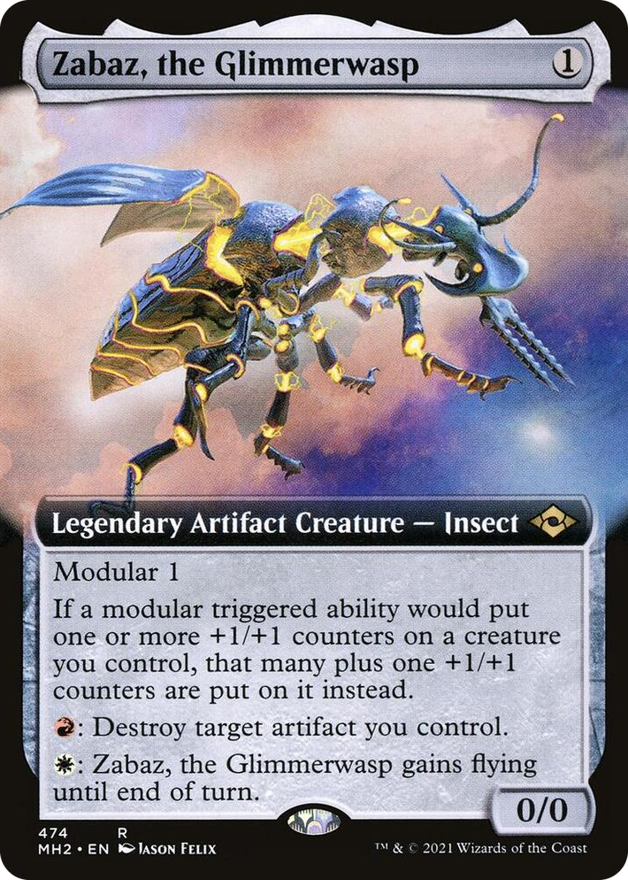 0474 Zabaz, the Glimmerwasp (Extended Art) R Modern Horizons 2
