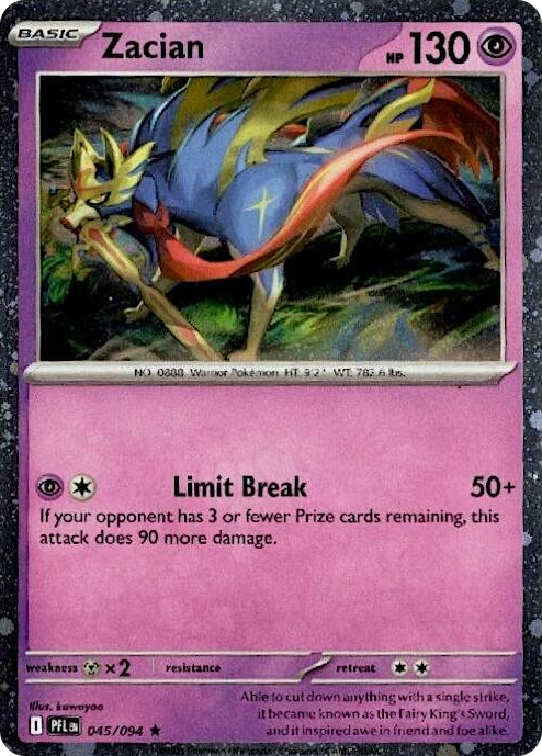 0045 Zacian - 045/094 (Cosmos Holo) Rare Blister Exclusives