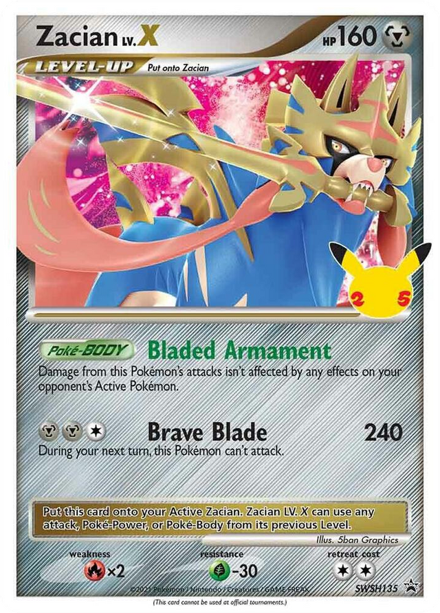 0135 Zacian LV. X - SWSH135 Promo Sword & Shield Promo Cards