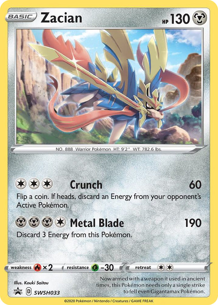 0033 Zacian - SWSH033 Promo Sword & Shield Promo Cards