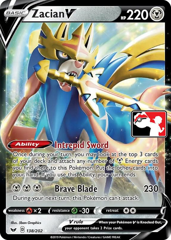 0138 Zacian V Ultra Rare Prize Pack Series Cards