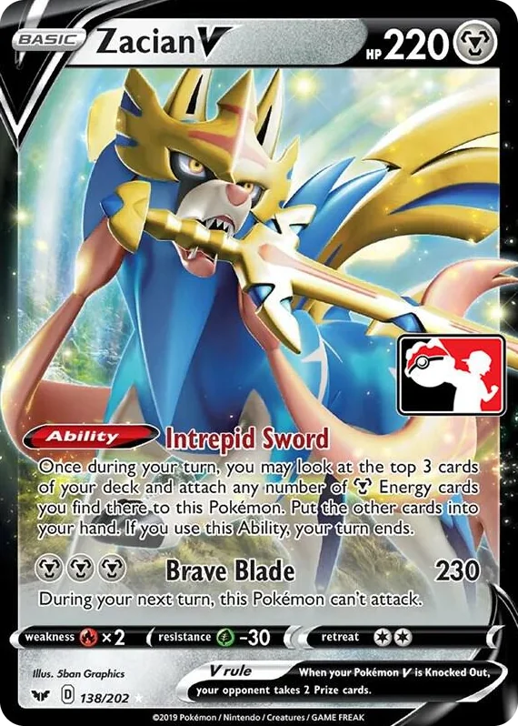 0138 Zacian V Ultra Rare Prize Pack Series Cards