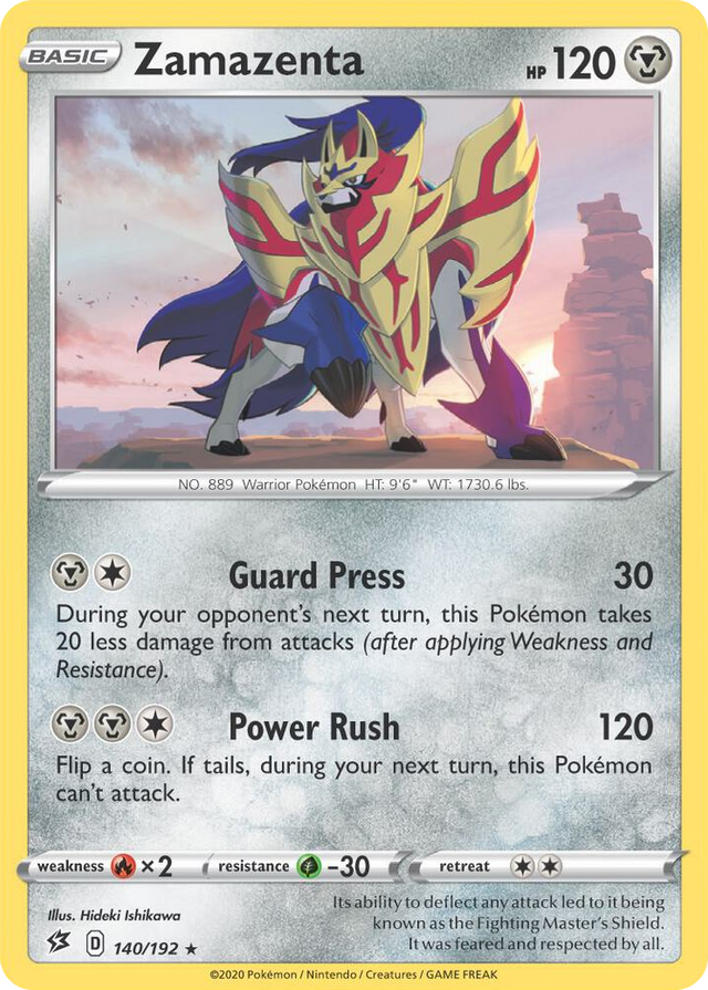 0140 Zamazenta - 140/192 (Cracked Ice Holo) Holo Rare Deck Exclusives
