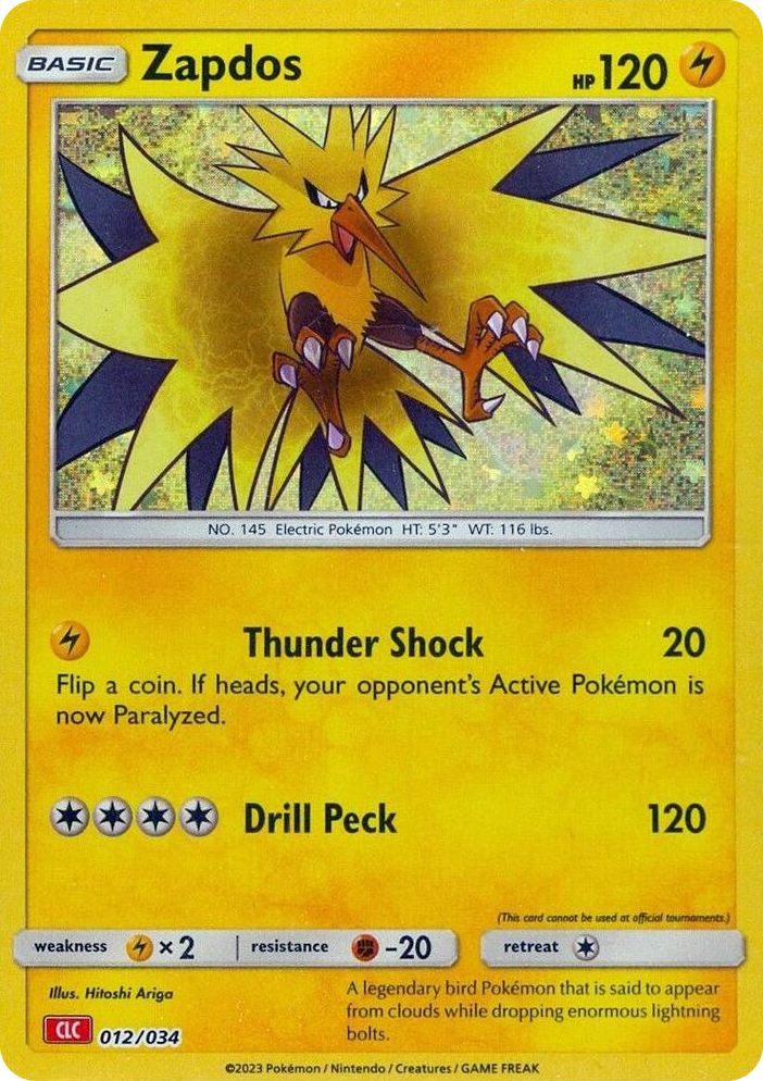 0012 Zapdos Classic Collection Trading Card Game Classic
