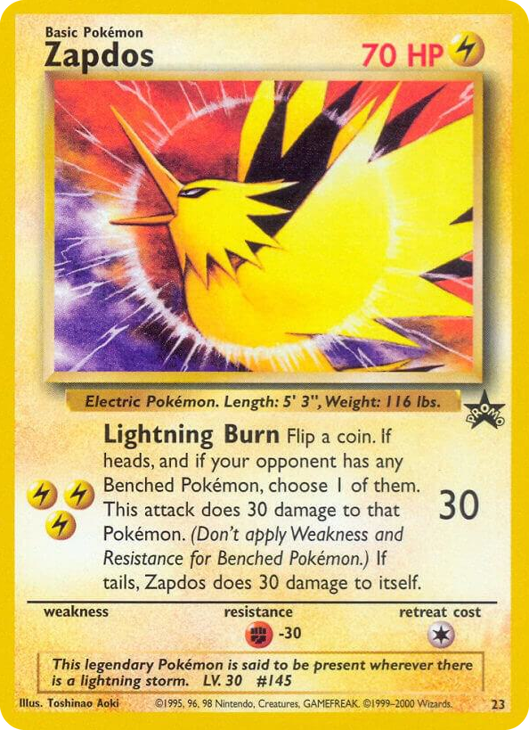 0023 Zapdos Promo WoTC Promo