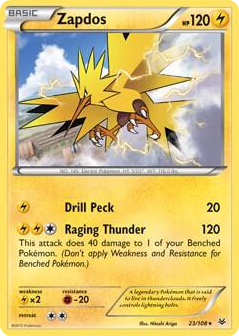 0023 Zapdos - 23/108 (XY Roaring Skies) Holo Rare Deck Exclusives