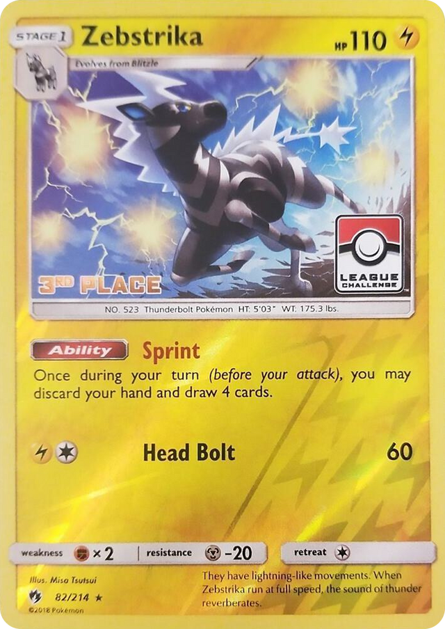 0082 Zebstrika - 82/214 (League Challenge) [3rd Place] Promo League & Championship Cards
