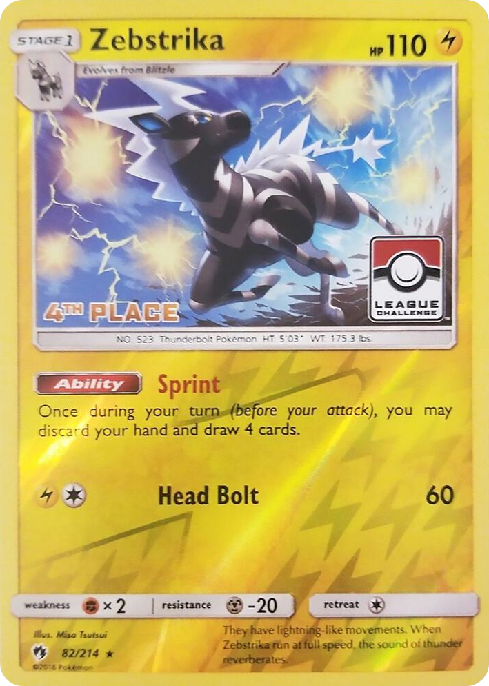 0082 Zebstrika - 82/214 (League Challenge) [4th Place] Promo League & Championship Cards
