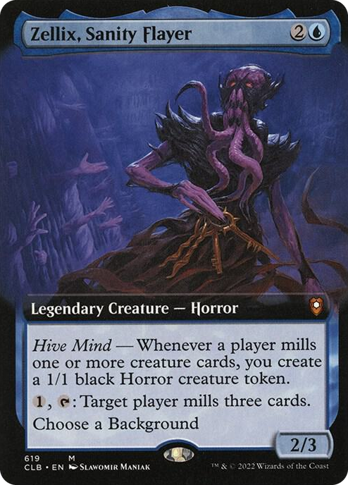 Zellix, Sanity Flayer (Extended Art) #619 M - Commander Legends: Battle for Baldur's Gate Pokemon card