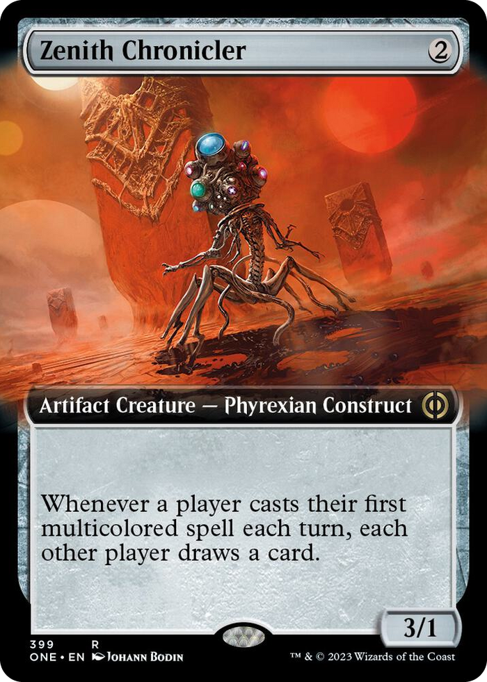 Zenith Chronicler (Extended Art) #399 R - Phyrexia: All Will Be One Pokemon card