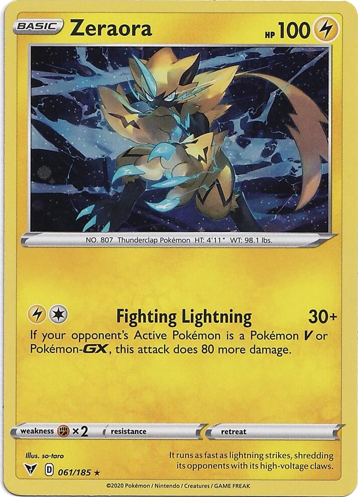 0061 Zeraora - 061/185 (Cosmos Holo) Holo Rare Miscellaneous Cards & Products