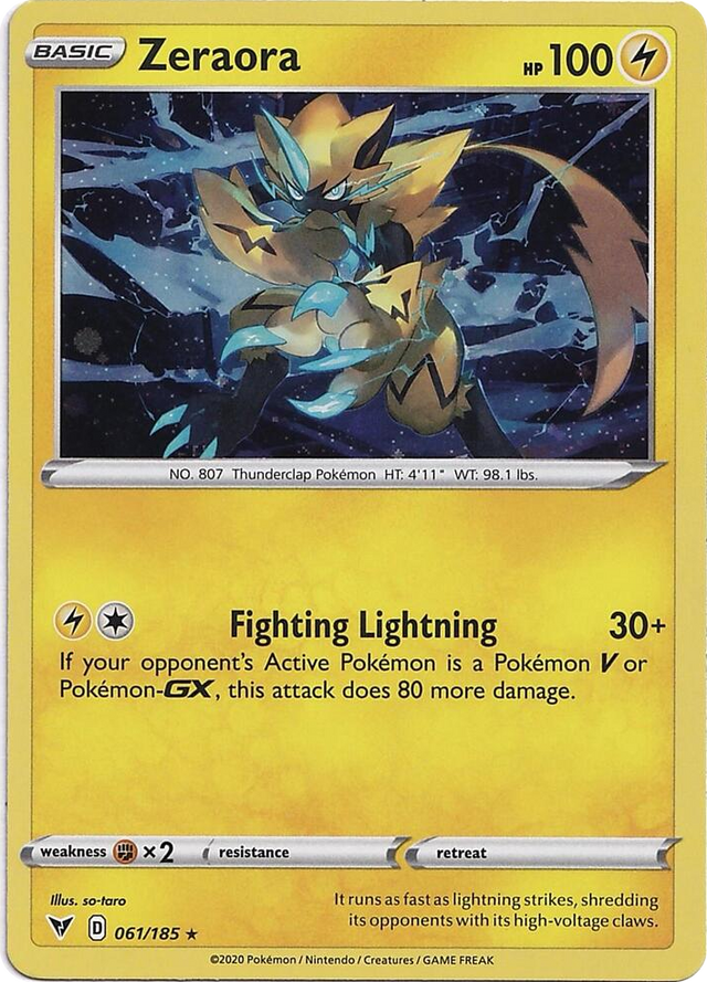 0061 Zeraora - 061/185 (Cosmos Holo) Holo Rare Miscellaneous Cards & Products