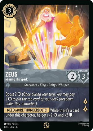 0018 Zeus - Missing His Spark Promo Disney Lorcana Promo Cards