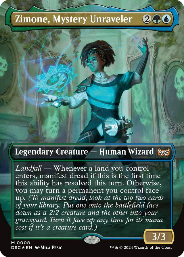 0008 Zimone, Mystery Unraveler (Borderless) M Commander: Duskmourn: House of Horror